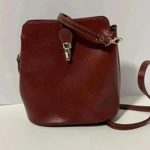 Vera Pelle brown Italian Leather bucket bag - Picture 1 of 10
